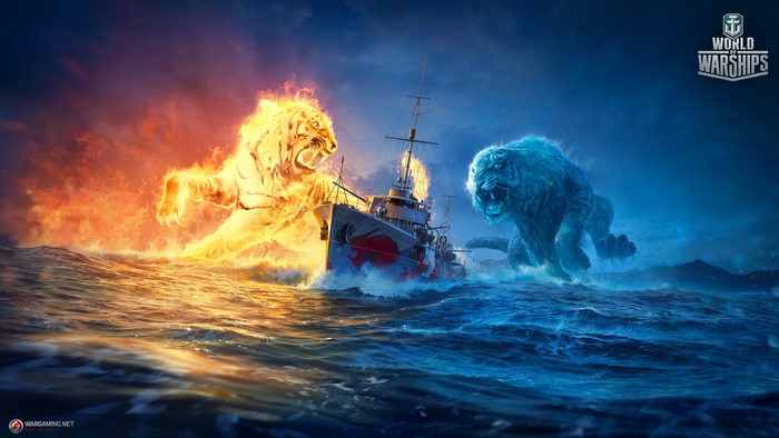World of Warships: Fire and Ice Tigers with Ship