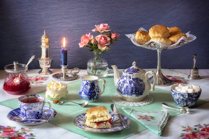 Afternoon Tea with Scones and Roses