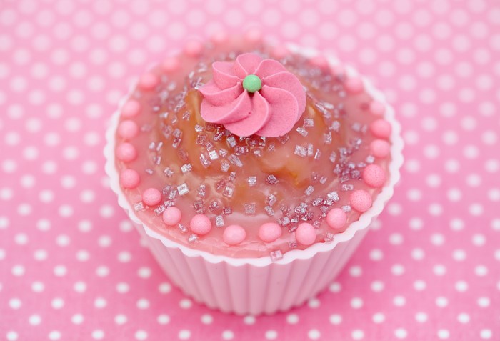 Pink Cupcake with Sprinkles