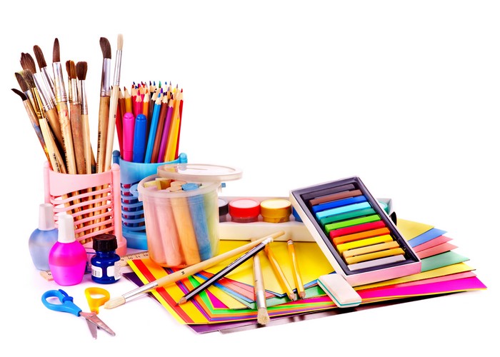 Art Supplies: Pencils, Paintbrushes, Pastels, and Paper