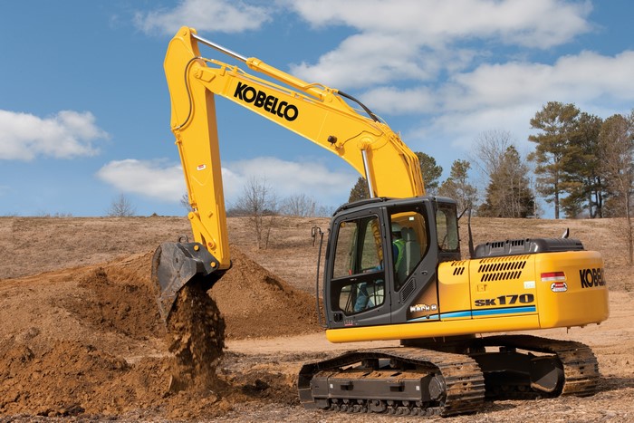 Kobelco SK170-8 Excavator digging soil