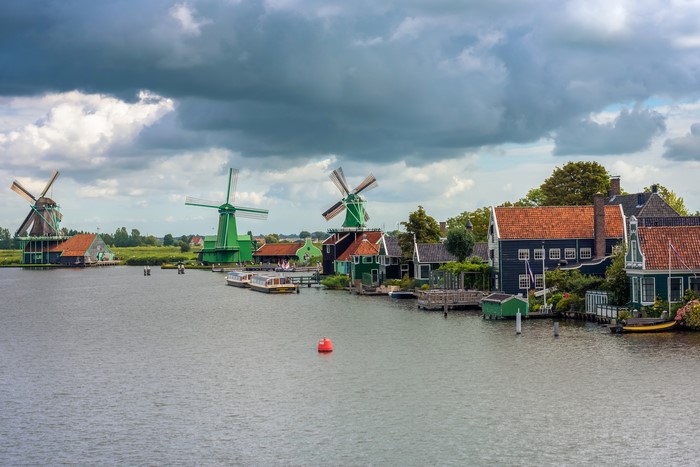 Zaanse Schans windmills and houses in the Netherlands