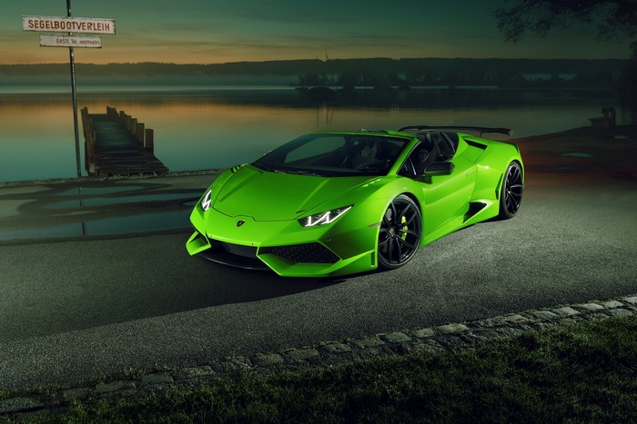 Green Lamborghini Novitec Torado N-Largo Cabriolet by Lake