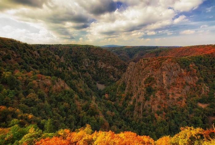 4K Bodetal Germany Forests in Autumn
