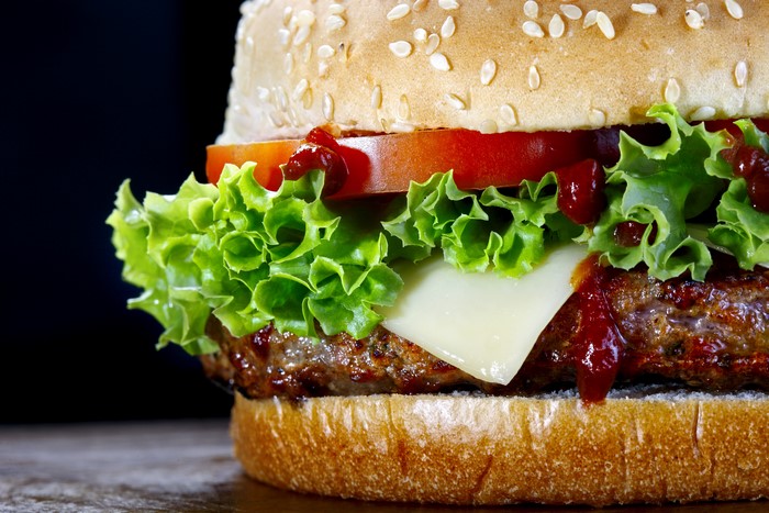 Hamburger closeup
