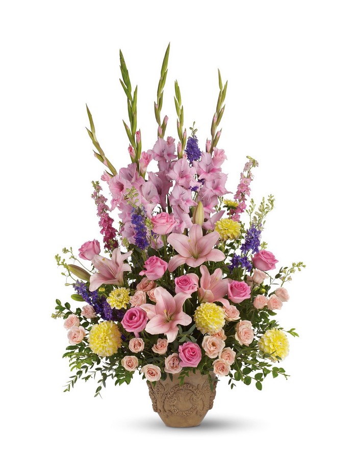 Pink and Yellow Flower Arrangement in a Vase