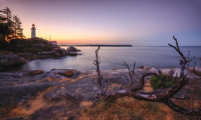 Point Atkinson Lighthouse at sunset, Vancouver, Canada
