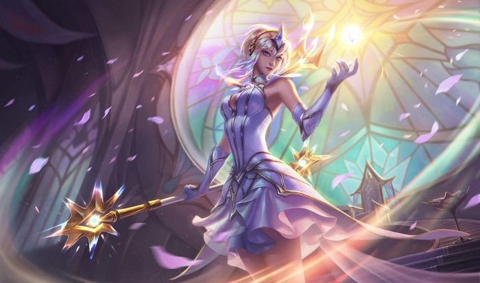 Lux from League of Legends with a Mage Staff