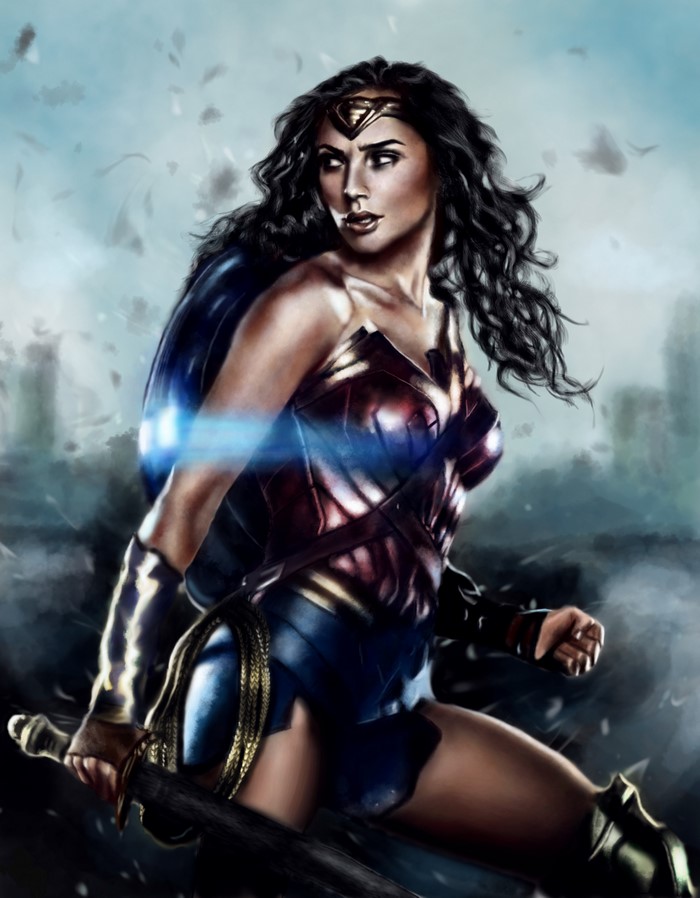 Wonder Woman from Batman v Superman: Dawn of Justice Painting Art