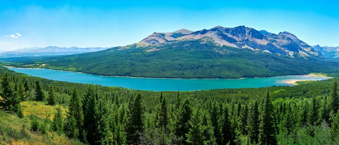 Saint Mary Lake and Mountains in Glacier National Park