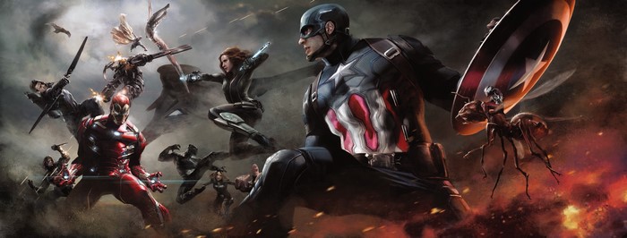 Captain America and Iron Man heroes from Captain America: Civil War