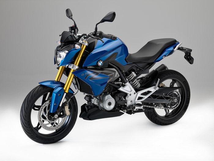 Blue BMW G 310 R motorcycle