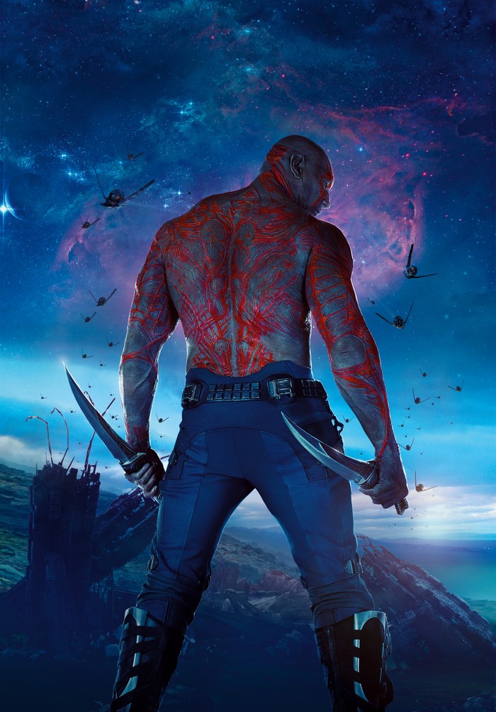 Drax from Guardians of the Galaxy with knives