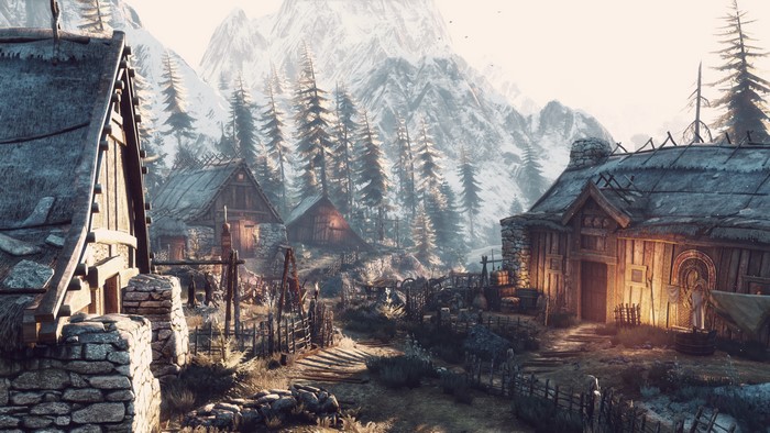 The Witcher 3: Wild Hunt Village in Winter