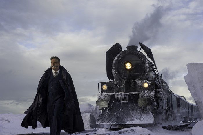 Hercule Poirot from Murder on the Orient Express 2017 with Train