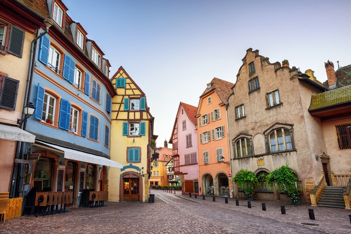 Colmar, France Street with Colorful Houses