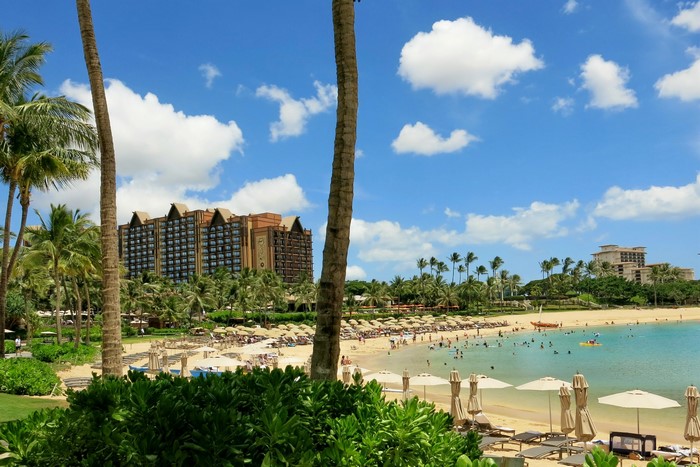 Resort on a tropical beach in Hawaii
