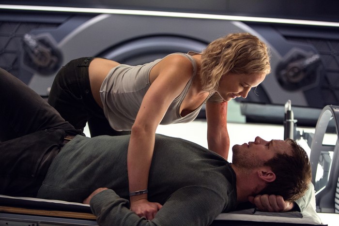 Jennifer Lawrence and Chris Pratt from Passengers