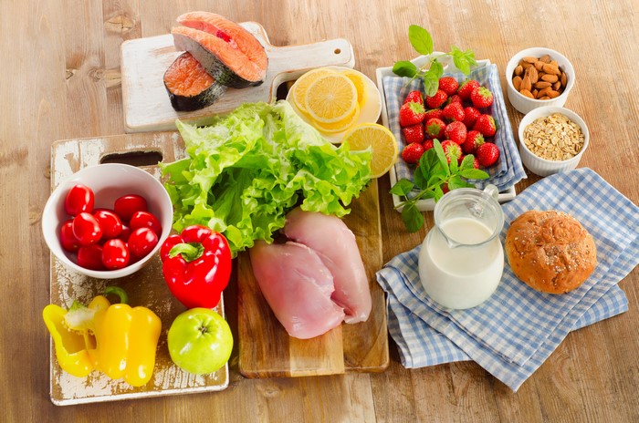 Assortment of Healthy Foods on Cutting Boards