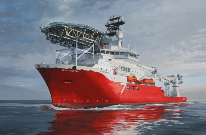 Painting of the Seven Kestrel Subsea7 Ship