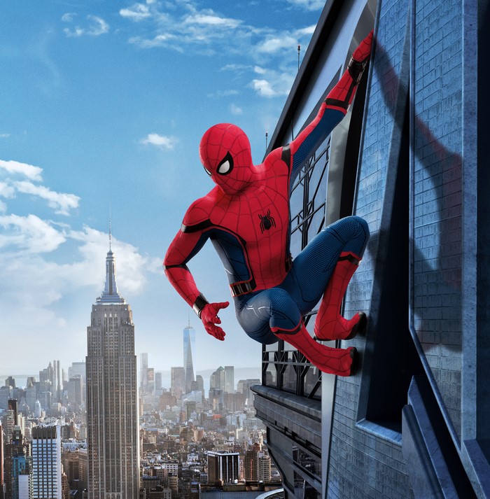 Spider-Man from Spider-Man: Homecoming on a building