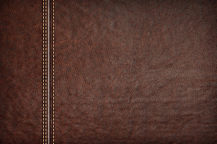 Brown leather texture with stitching