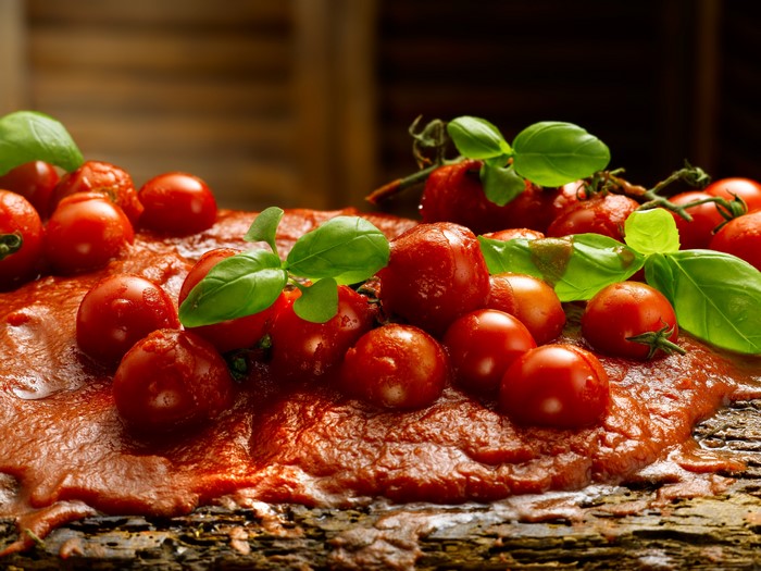 Tomatoes with Ketchup and Basil