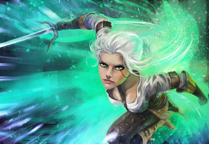 Ciri from The Witcher 3: Wild Hunt with a sword