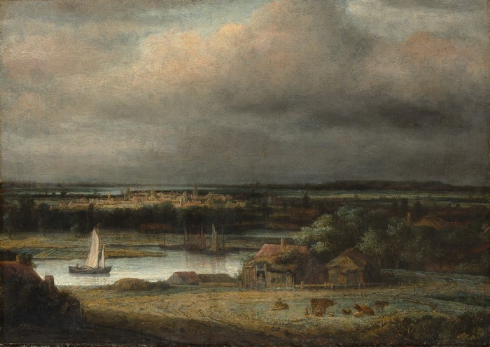 Wide River Landscape by Philips de Koninck