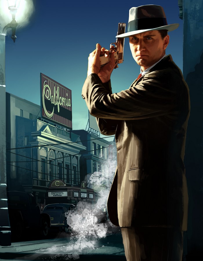 Man in Suit Holding Pistol in California