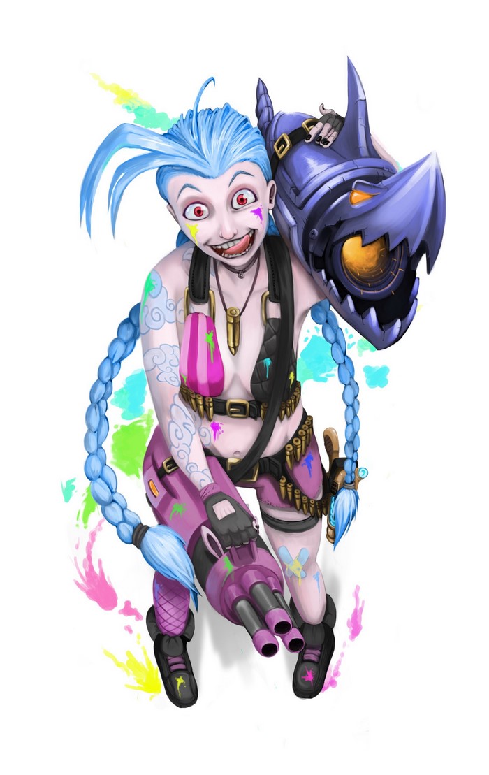 Jinx from League of Legends with guns