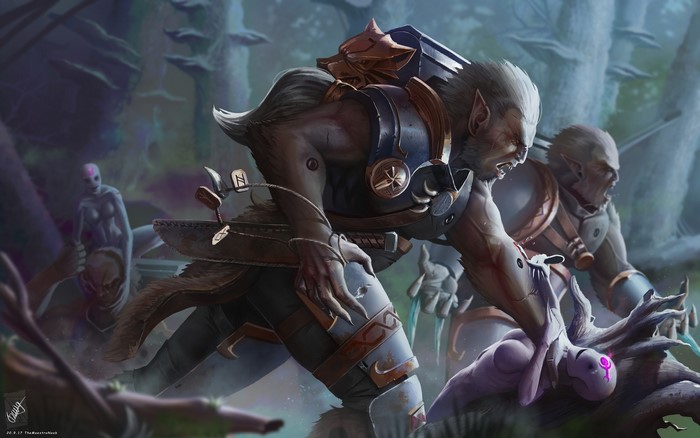 Warriors in a dark forest