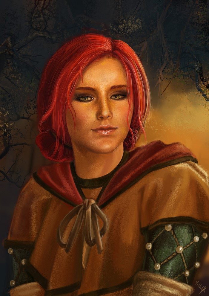 Triss Merigold The Witcher 3 Wild Hunt Redhead Girl Glance Hd Phone