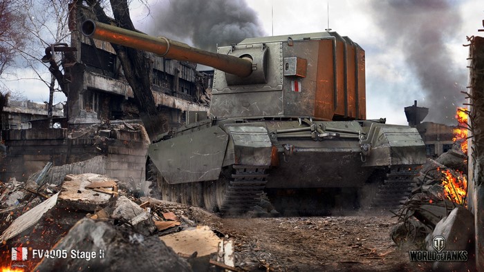 FV4005 Stage II British SPG in War-torn Battlefield