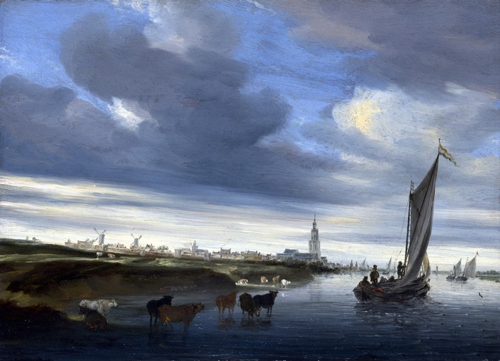 A View of Rhenen from the West by Salomon van Ruysdael