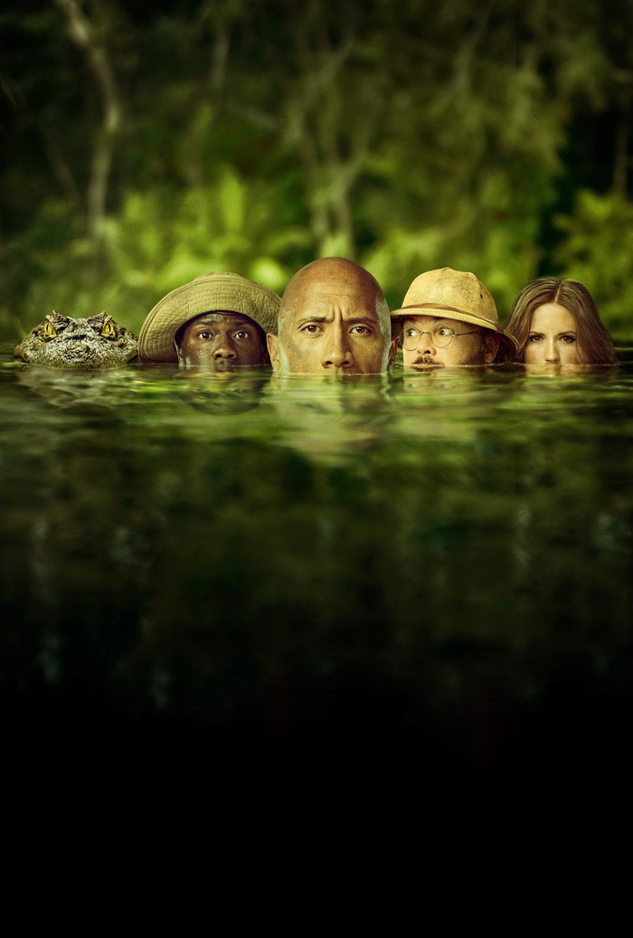 Jumanji: Welcome to the Jungle cast in water