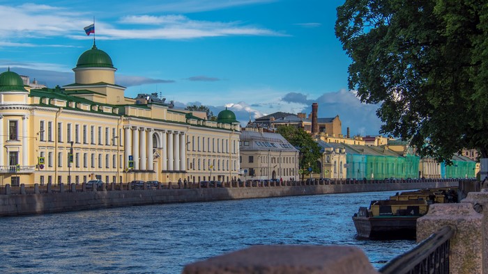Fontanka River embankment in St. Petersburg, Russia