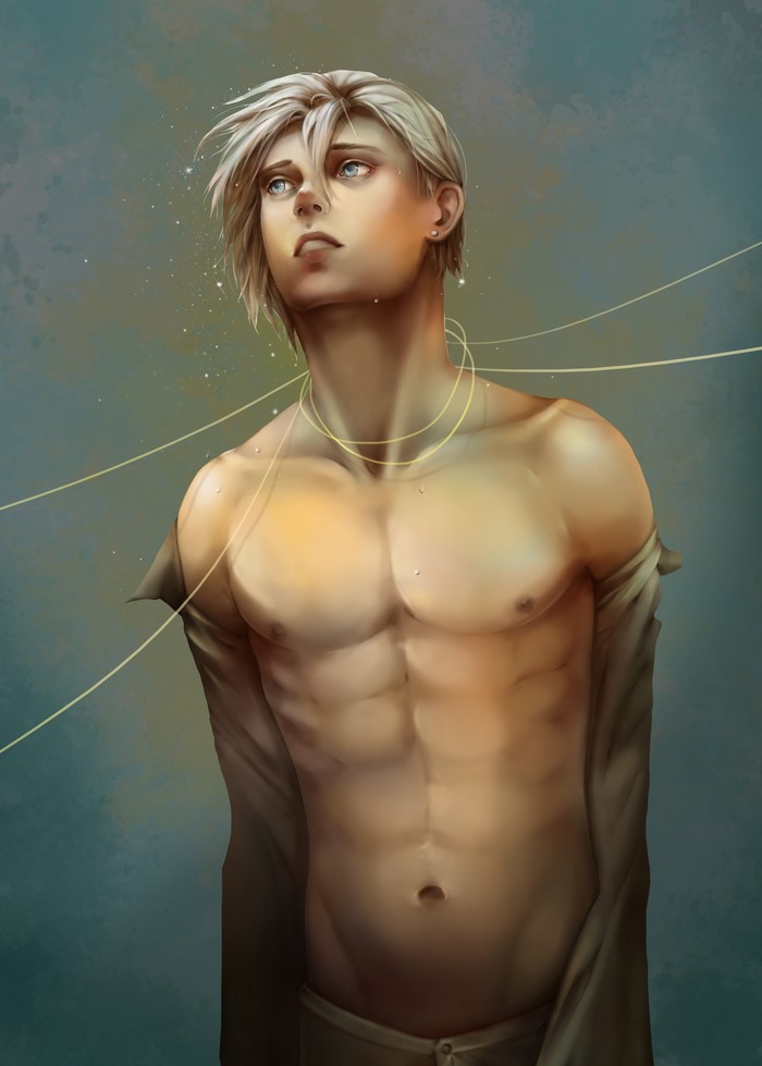 Painting of a young man with blond hair