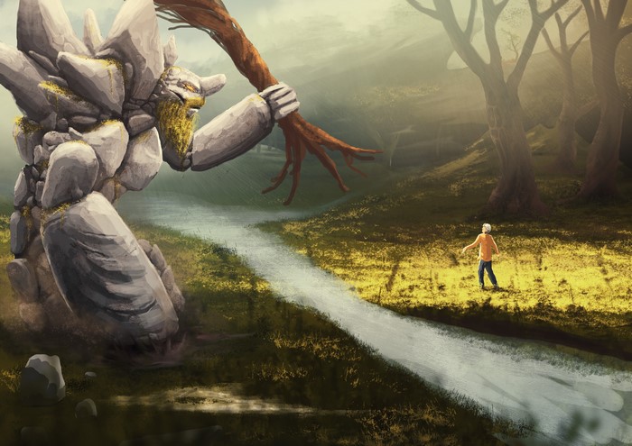 Tiny from DOTA 2 holding a tree branch