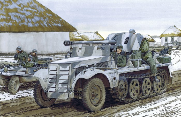 German 5cm PaK 38 (Sf) auf Zugkraftwagen 1t military vehicle painting