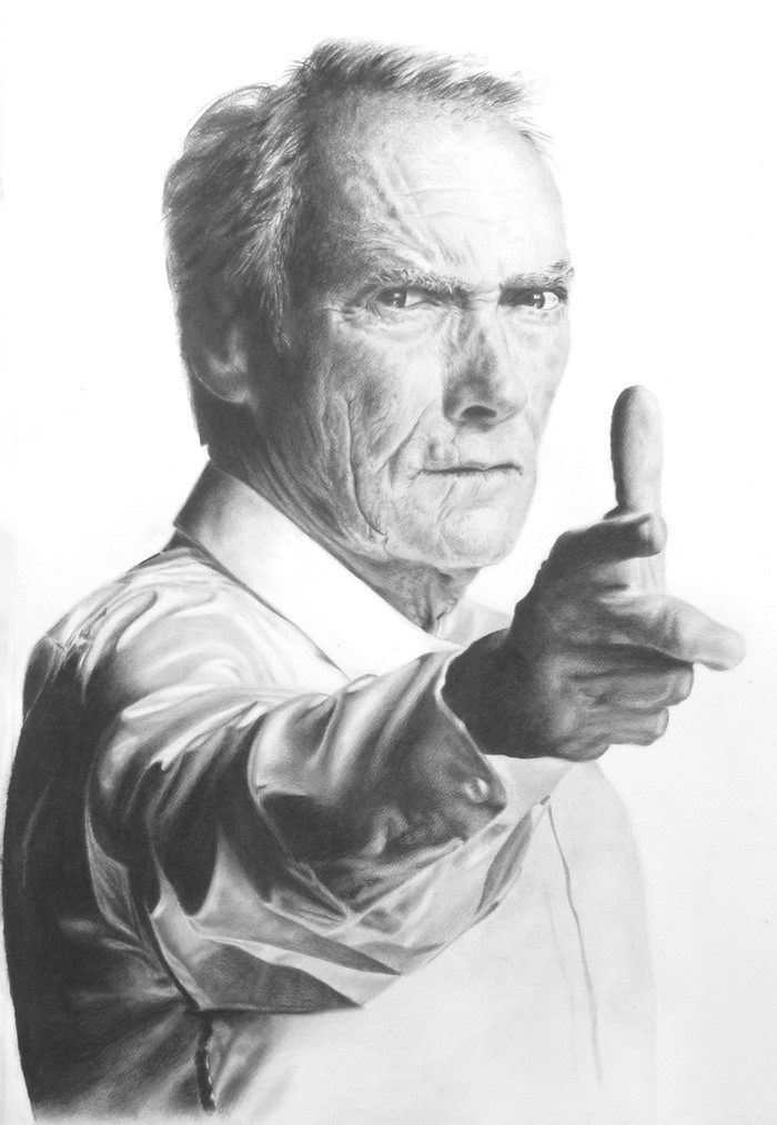 Clint Eastwood pointing finger gun