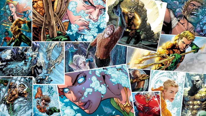 Aquaman King Of The Seven Seas comic collage