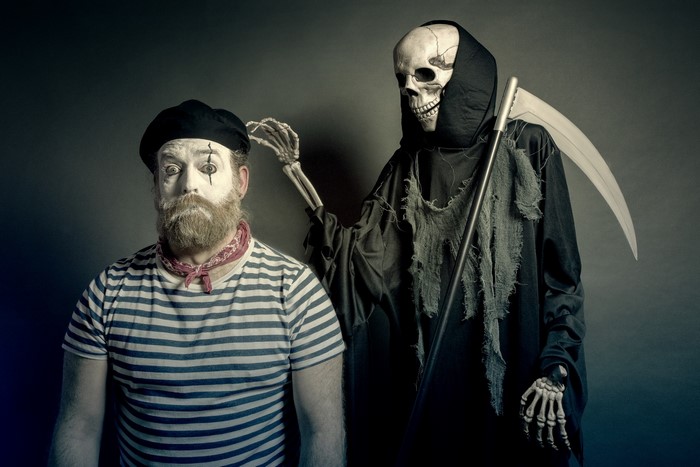 Mime and Grim Reaper with Scythe