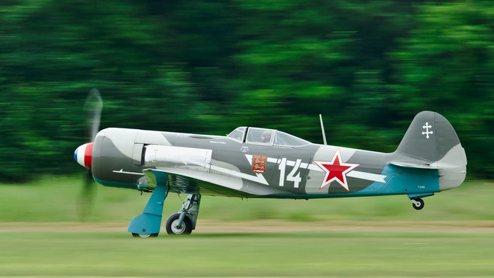 Yak-11 Airplane in Flight