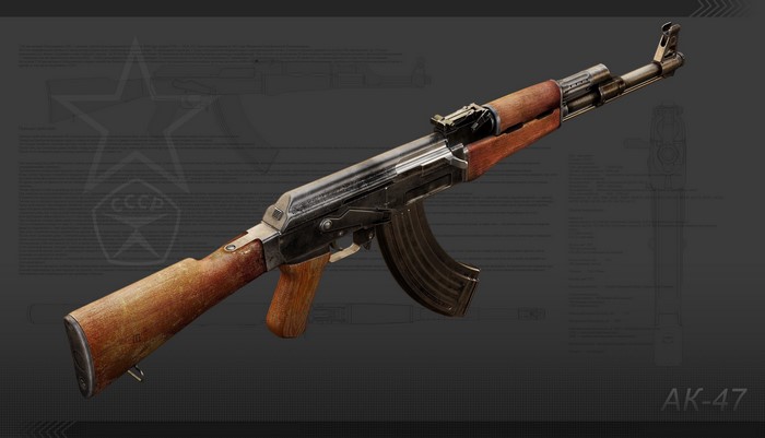 AK-47 assault rifle with USSR blueprints