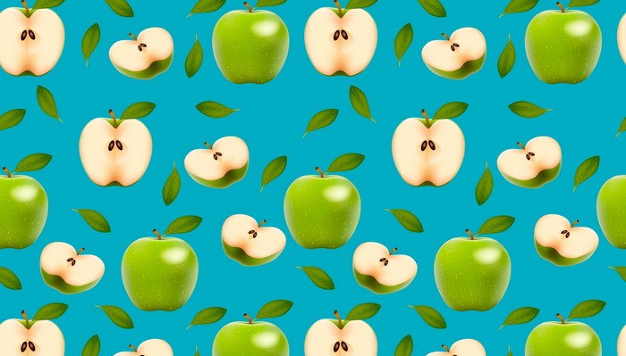 Green Apples and Slices Pattern