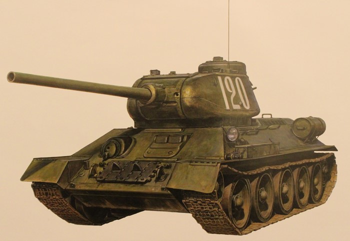 Painting of a T-34 Tank with number 120