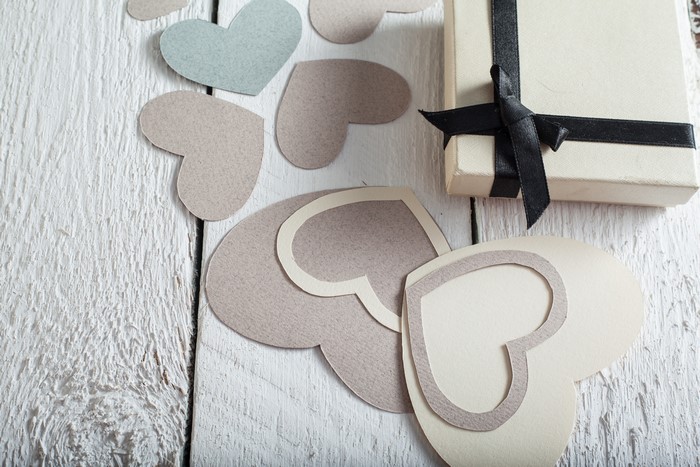 Valentine's Day gift box with hearts