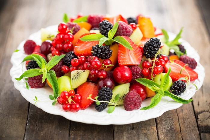 Fruit Salad with Berries and Mint