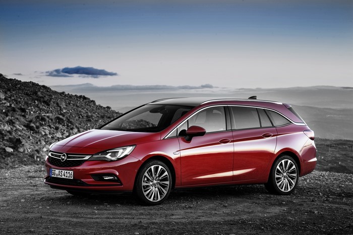 Red Opel Astra Tourer Estate Car
